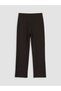 Brown Women's Trousers with Elastic Waist and Stripe Detail - 7