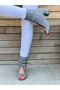 Ellas Gray Calf Suede Buckle Summer Boots Sandals - 6