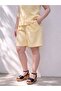 Yellow Plus Size Women's Shorts with Elastic Waist - 2