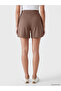 Özmarka New Season Brown Elastic Waist Soft Touch Women's Shorts - 4