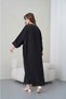 Women's Embroidered Linen Bat Sleeve Wide Fit Long Dress - 7