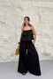 Women's Cotton Muslin Fabric Strap Top and Palazzo Pants Design Double Set