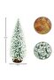 Marketplace New In Pack of 2pcs Small Pine Tree With Wooden Base For Xmas - White/Green - 5