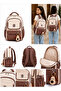 Girls' School Backpack Powder Coffee Color Large Volume Primary School Secondary School Water Repellent - 5