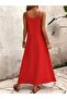 Women's Patterned Single Jersey Maxi Dress with Rope Strap and V-Neck - 3