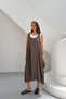 Women's Relaxed Fit Pocket Denim Fabric Inner Single Jersey Dress - 4