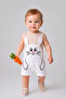 Baby Boy Rabbit Patterned Summer Jumpsuit Ribbed Cotton Sleeveless Baby Romper Snap Fastener Romper 0-9 Months