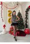 Women's Black Mini Dress Sequined Sleeveless Crew Neck Mini Party Dress with Flounce Skirt - 4