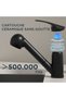 Black kitchen faucet, kitchen mixer faucet with stainless steel handheld shower, single lever, 360° rotation, 1 hole - 4