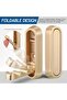 4-Pack Folding Wall Hooks - Aluminum Wall Hooks - 90-Degree Folding Hooks - For Offices - kitchens - bedrooms - & bathrooms (Gold) - 2