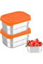 Stainless Steel Snack Container - 2 Pieces - 230 ml - Leakproof Dressing and Spice Boxes