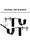 Two pairs of curtain rod brackets, rust-proof, high load-bearing capacity, universal design, easy to install, no drilling required. - 5