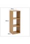 Raft cu 3 compartimente, aspect lemn - Tasso - 7