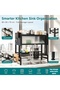 Black kitchen water rack with cabinet door, sink, dustproof cabinet, countertop, storage, multi-function storage, dustproof drainage rack - 2