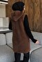 Gold Zippered Hooded Women's Beard Vest 80 cm - 6
