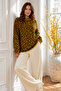 Leopard Patterned Tunic R7185 Oil Green - 3