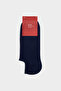 Ds Damat Navy Blue 3-Piece Cotton Sports Sneaker Socks Set