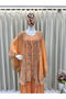 Orange Faux Georgette Kurta Palazzo Set with Sequin Work - HRT8193 | Orange-Size:2XL-44-Inches - 3