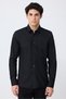 Slim Fit Siyah Düz Gömlek