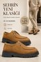 Men's Genuine Leather Moc Toe Thick Sole Lace-Up Daily Casual Shoes 39-44