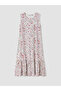 Lcw Grace Ecru Crew Neck Floral Dress