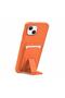 Apple iPhone 13 Compatible Case Flexstand Card Holder Silicone Case Orange - 2