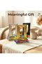 Exquisite Desktop Photo Frame with Geometric Carved Patterns and Metallic Base, Vertical Picture Display Stand for Home, Office, Living Room Decor, Inspired by Dubai Landmark Style. - 8
