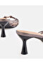 Women Bronze Strappy Kitten Heel Sandals - 4