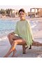 Women's Asymmetrical Transparent Knitwear Poncho Green 31228 - 3