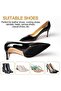 4-Pack Self-Adhesive Anti-Slip Sole Protectors, Silicone High Heel Shoe Grip Pads (Black) - 4