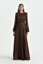 Drapeli Otrişli Dress with Floral Detail - Brown