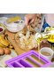 4-hole silicone butter mold with rectangular lid; large silicone butter mold with lid, for making butter sticks and cheesecake, 4-hole purple. - 5