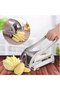 French fry cutter, stainless steel double blades, suitable for potatoes, silver. - 4