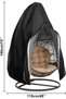 Hanging chair cover, Oxford cloth rain cover, outdoor hanging chair dust cover with zipper sunshade, black, 115*190 cm - 2