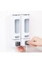Soap dispenser, wall mounting - 2 chambers - 400 ml - plastic soap dispenser, no drilling required, shower gel dispenser for liquid shower gel - 4