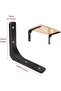 4-Piece Metal Shelf Bracket Set - Glossy Black - 100 × 100 mm - Suitable for Shelves, Cabinets and Decorative Wall Racks - 2
