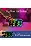 Loud alarm clock for bedroom, digital clock with night light, large display, dual alarms, snooze function, dimmable bedside alarm clock, for children - 5