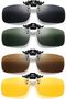 4-Pack Unisex Polarized Flip-Up Clip-On Sunglasses with Pouches (UV400 Anti-Glare)