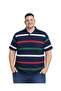 Men's Large Size Light Navy Blue Thin Striped Pique T-Shirt 3Xl-4Xl-5Xl-6Xl