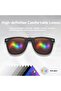 Polarized clip-on sunglasses, foldable, stylish retro flip-up sunglasses, with storage bag, UV400 protection, unisex driving glasses. - 5