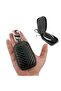 Black genuine leather smart car key fob cover, remote key wallet, key pouch - 4
