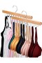 2-pack bra hangers, suitable for wardrobe storage, high-quality wooden vest hangers, with 36 foldable hooks.