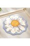 Daisy-shaped bathroom rug with floral design, made of ultra-soft microfiber (60 x 90 cm)