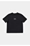 Regular Fit Round Neck Embroidered Women's Anthracite Short Sleeve T-Shirt - 5