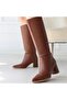 Roksa Tan Leather Heeled Boots - 4