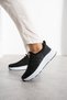 Ares Men's Black Lace-Up Lightweight Orthopedic White Eva Sole Knitwear Walking Casual Sneaker Sports Shoes - 4