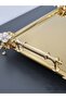 Figured, Metal Handle, Stainless Steel Rectangular Tray Luxury Presentation Tray Light Gold - 2
