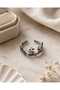 Vintage Inspired Adjustable Leaf and Flower Branch Design Silver Color Women's Ring - 3