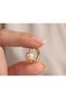 Enamel Flower Motif Stone Women's Hoop Earrings - Stylish and Trendy Jewelry - 3