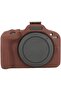 Camera bag for Canon EOS R100, made of silicone, coffee color.